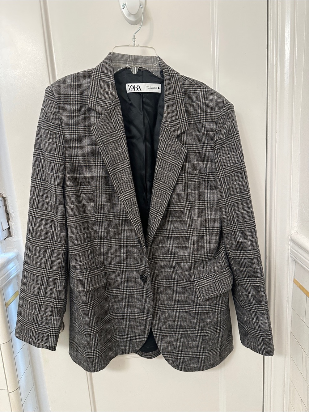 zara plaid blazer